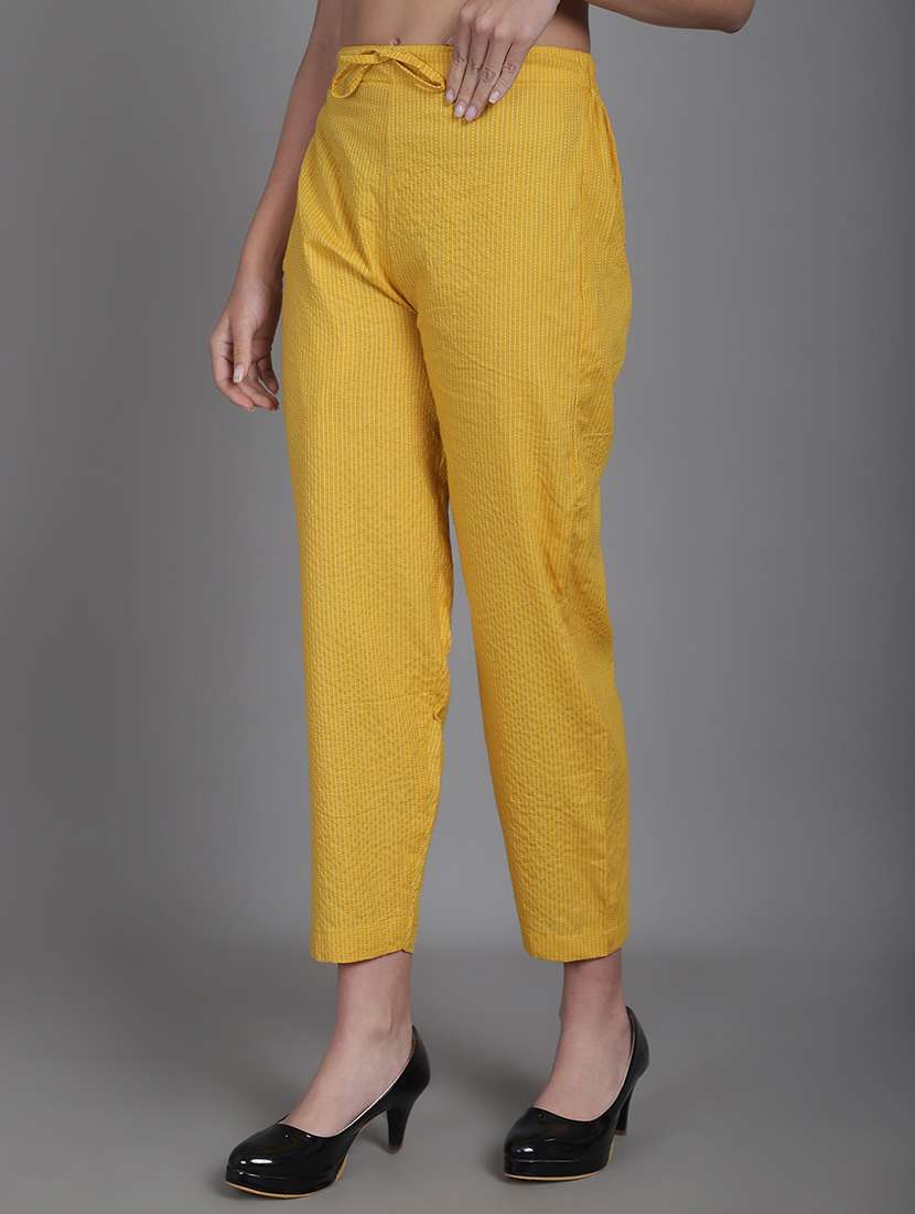 women stripes ankle length flat front trouser - 21529333 -  Standard Image - 2