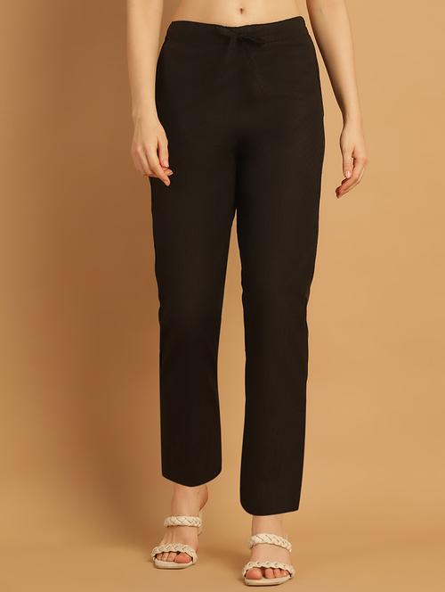 women printed ankle length flat front trouser - 21529350 - Standard Image - 0