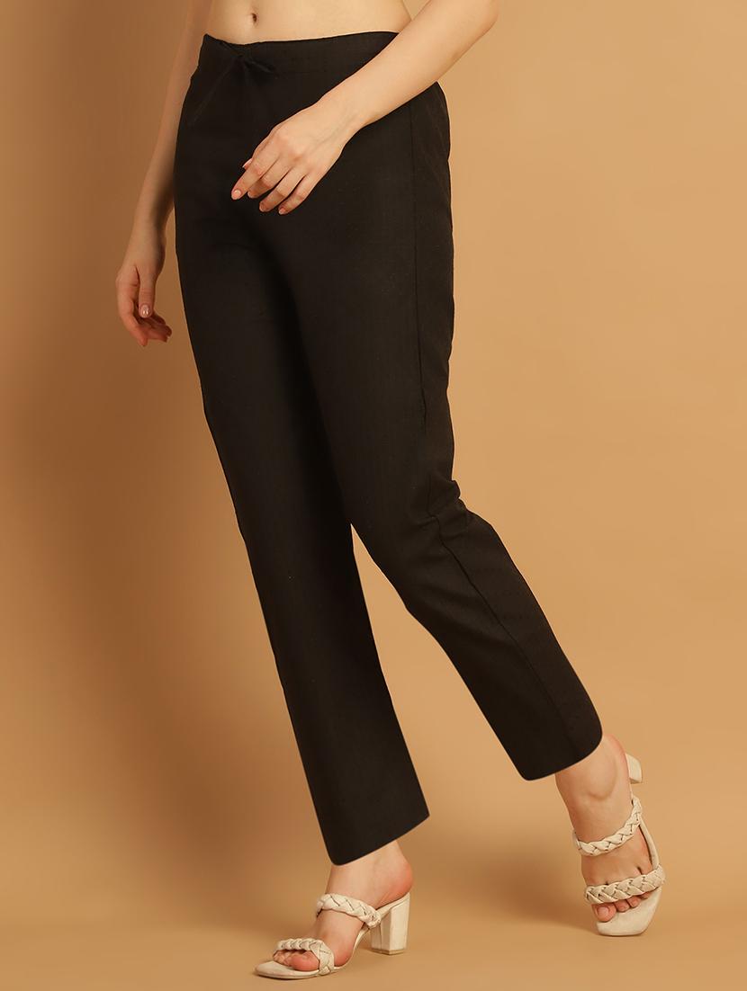 women printed ankle length flat front trouser - 21529350 - Standard Image - 2