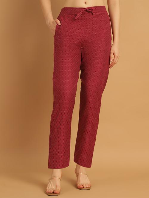 women printed ankle length flat front trouser - 21529352 - Standard Image - 0