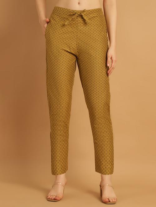 women printed ankle length flat front trouser - 21529354 - Standard Image - 0