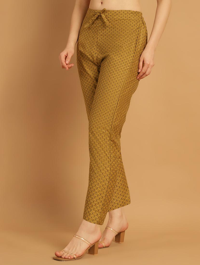 women printed ankle length flat front trouser - 21529354 - Standard Image - 2