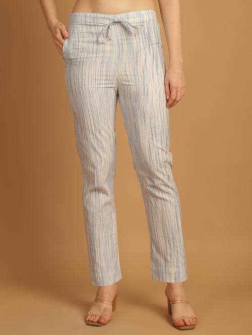 women printed ankle length flat front trouser - 21529361 - Standard Image - 0