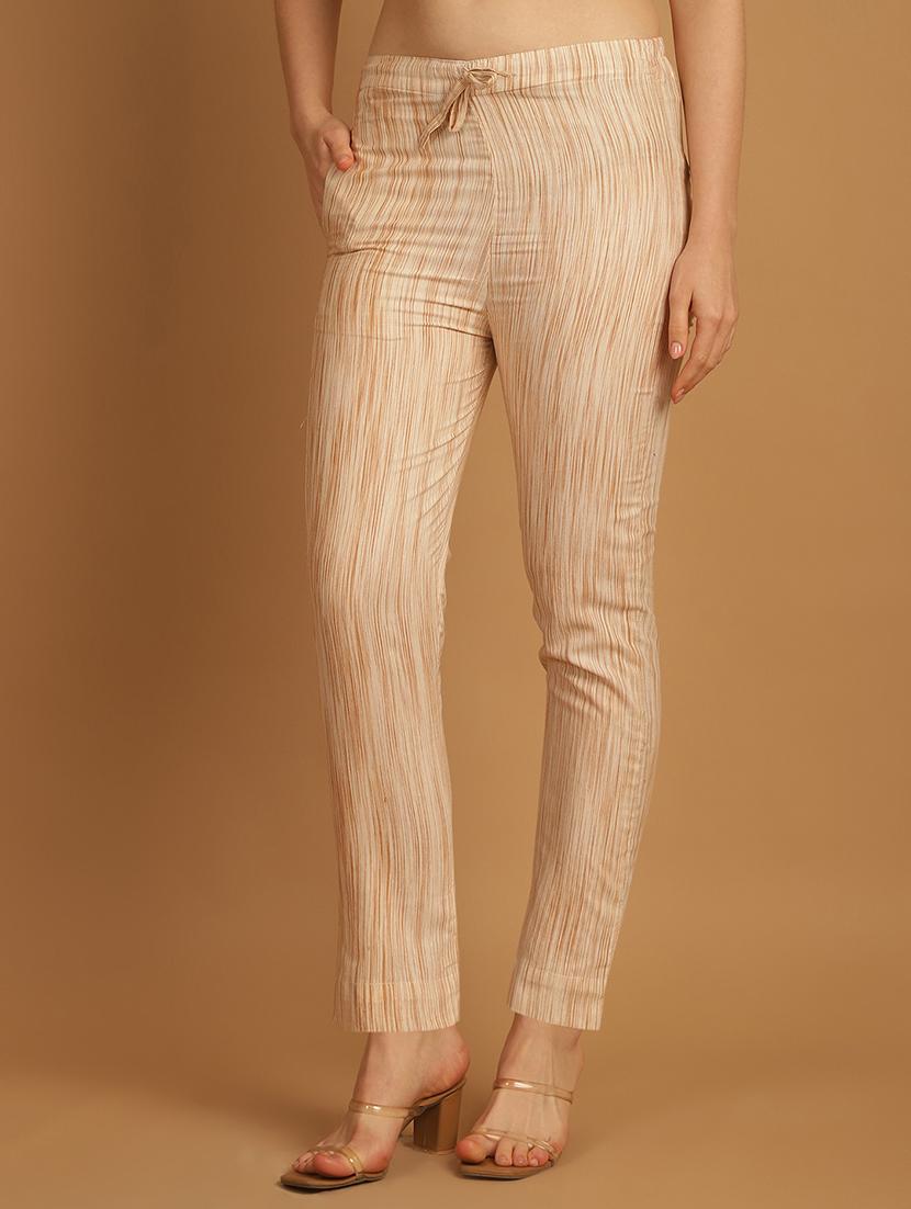 women printed ankle length flat front trouser - 21529364 - Standard Image - 2