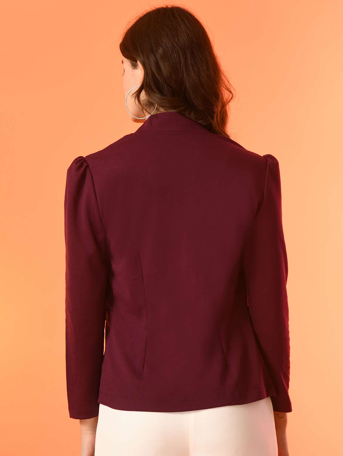 women burgundy polyester regular shrug - 21529391 -  Standard Image - 2
