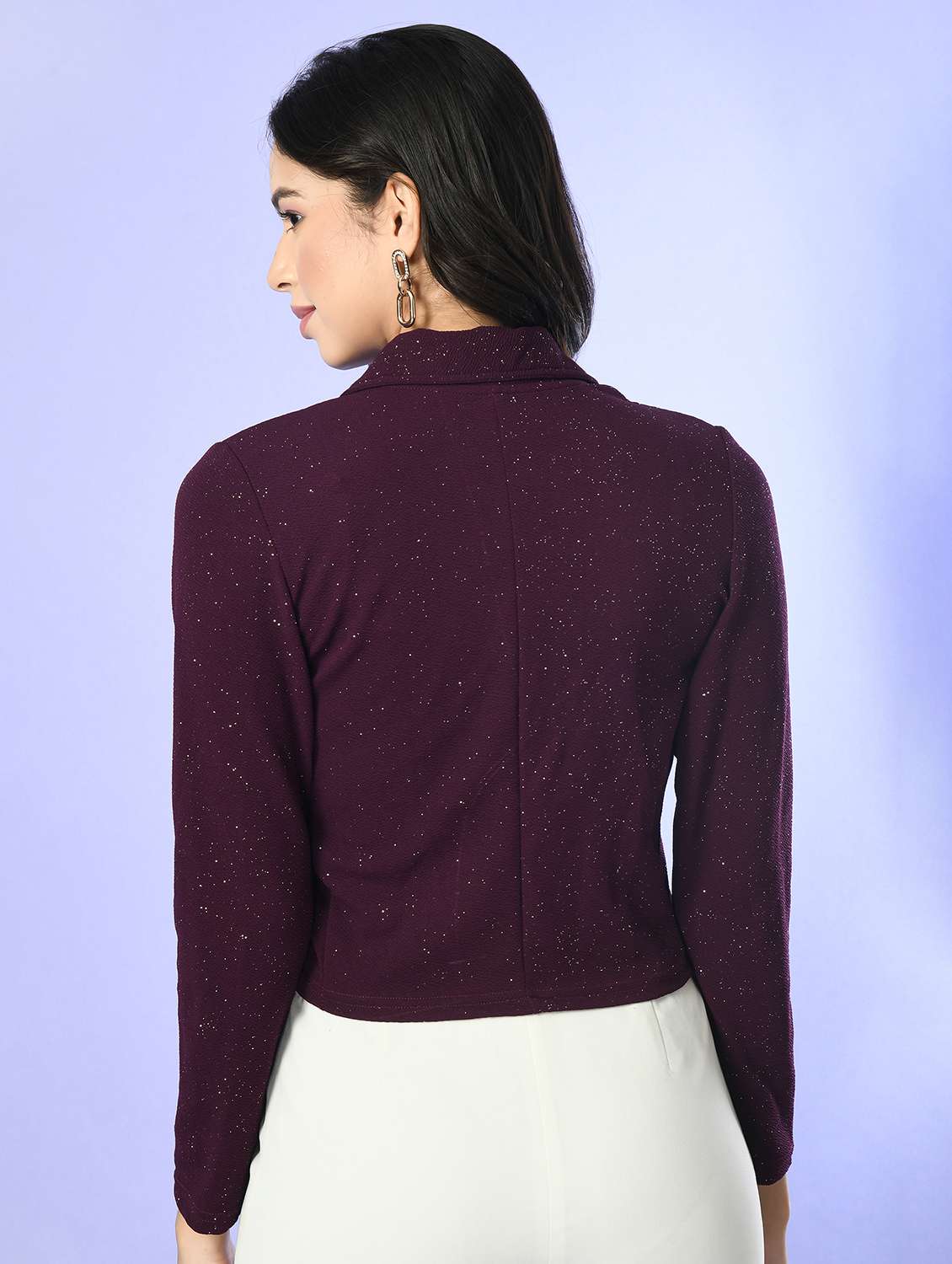women purple polyester regular shrug - 21529420 - Standard Image - 2