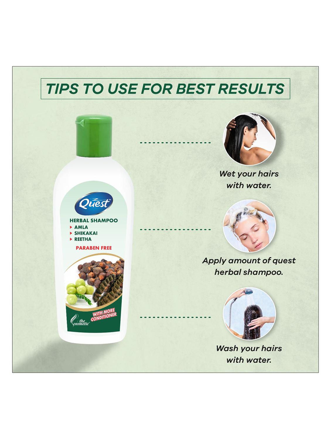 quest herbal shampoo (pack of 2)amla ,shikakai & reetha 200ml - 21529444 - Standard Image - 2
