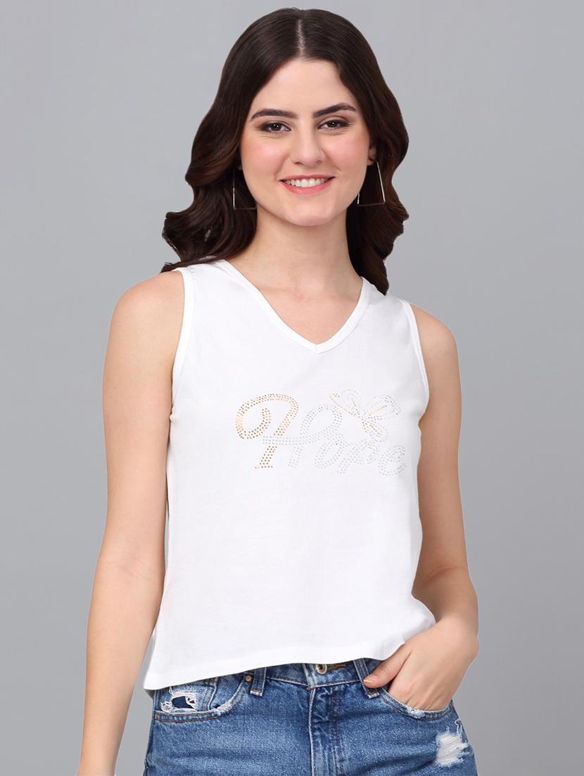 women white cotton regular t-shirt - 21529470 - Zoom Image - 0