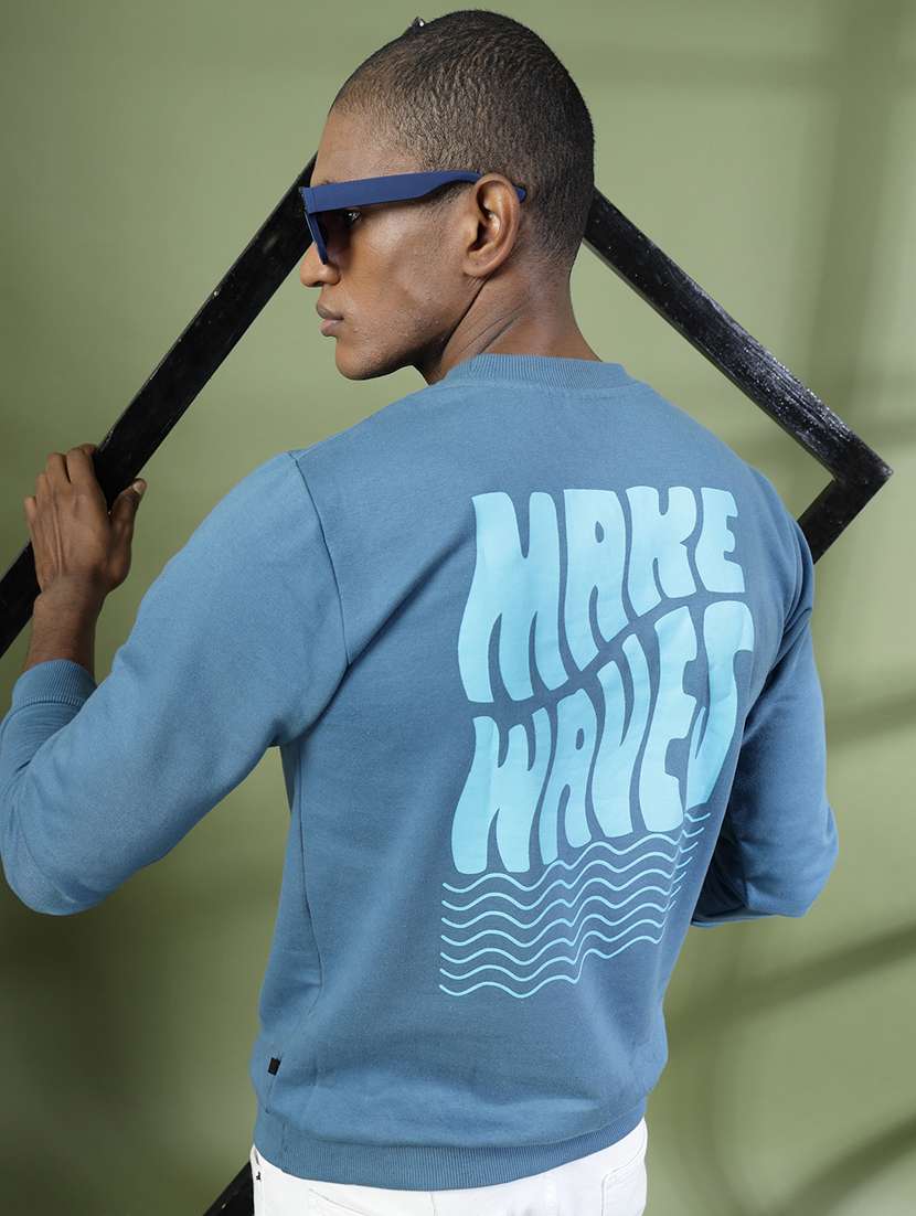 men long sleeves back print sweatshirt - 21529610 -  Standard Image - 2