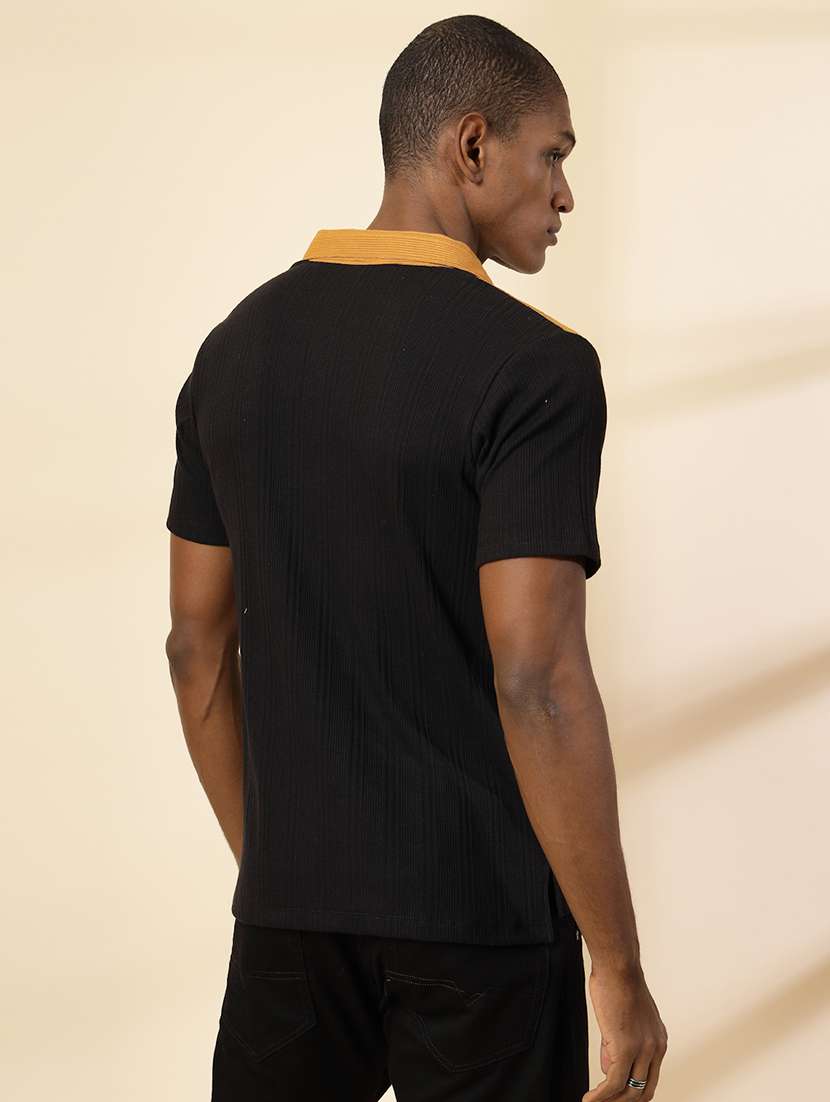 men polo neck color block t-shirt - 21529619 - Standard Image - 2