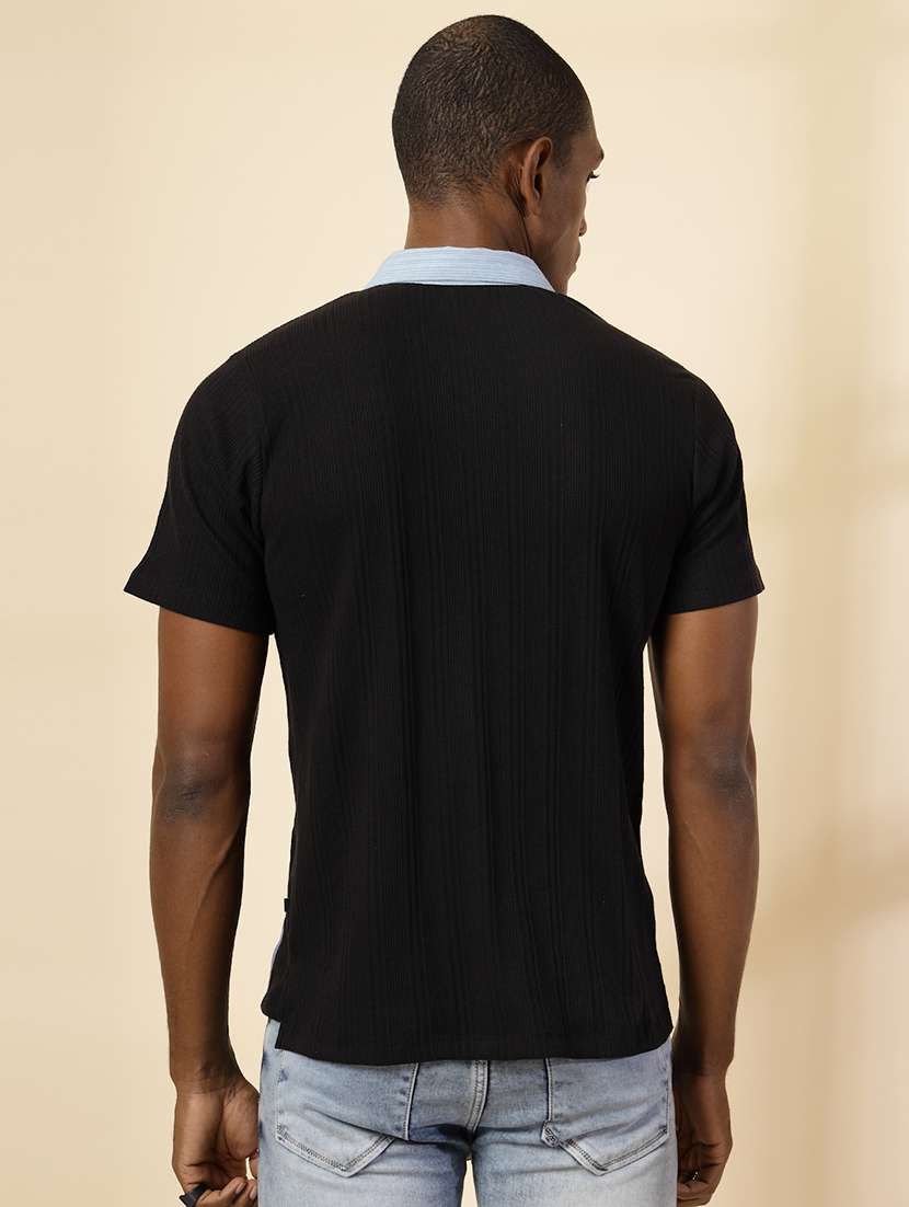 men polo neck color block t-shirt - 21529620 - Standard Image - 2