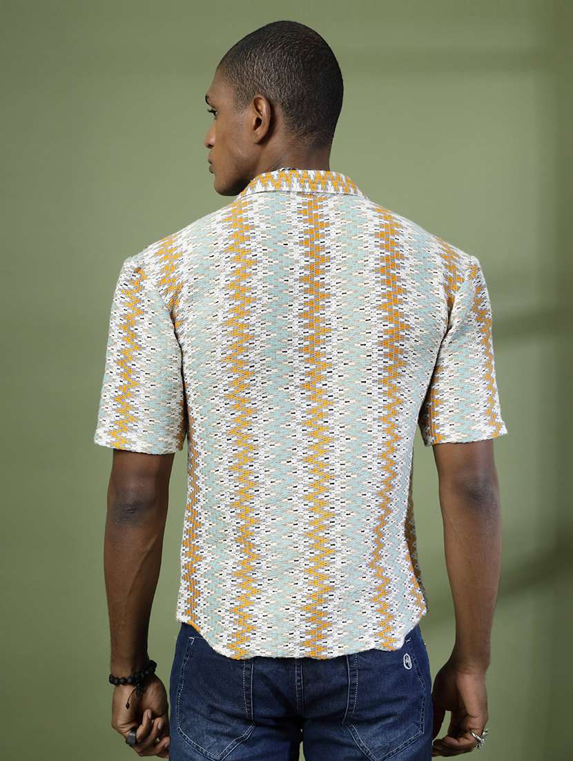 men collared self-designed casual shirt - 21529642 -  Standard Image - 2