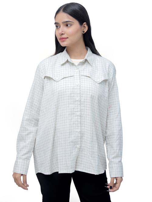 women white cotton regular shirt - 21529691 - Standard Image - 0