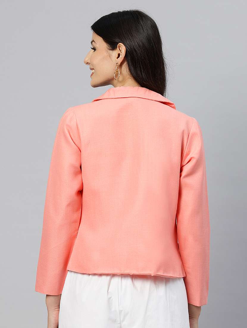 women solid long sleeve single breasted blazer - 21529696 -  Standard Image - 2