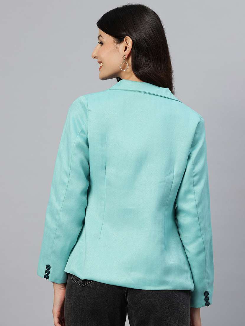 women solid long sleeve single breasted blazer - 21529704 -  Standard Image - 2