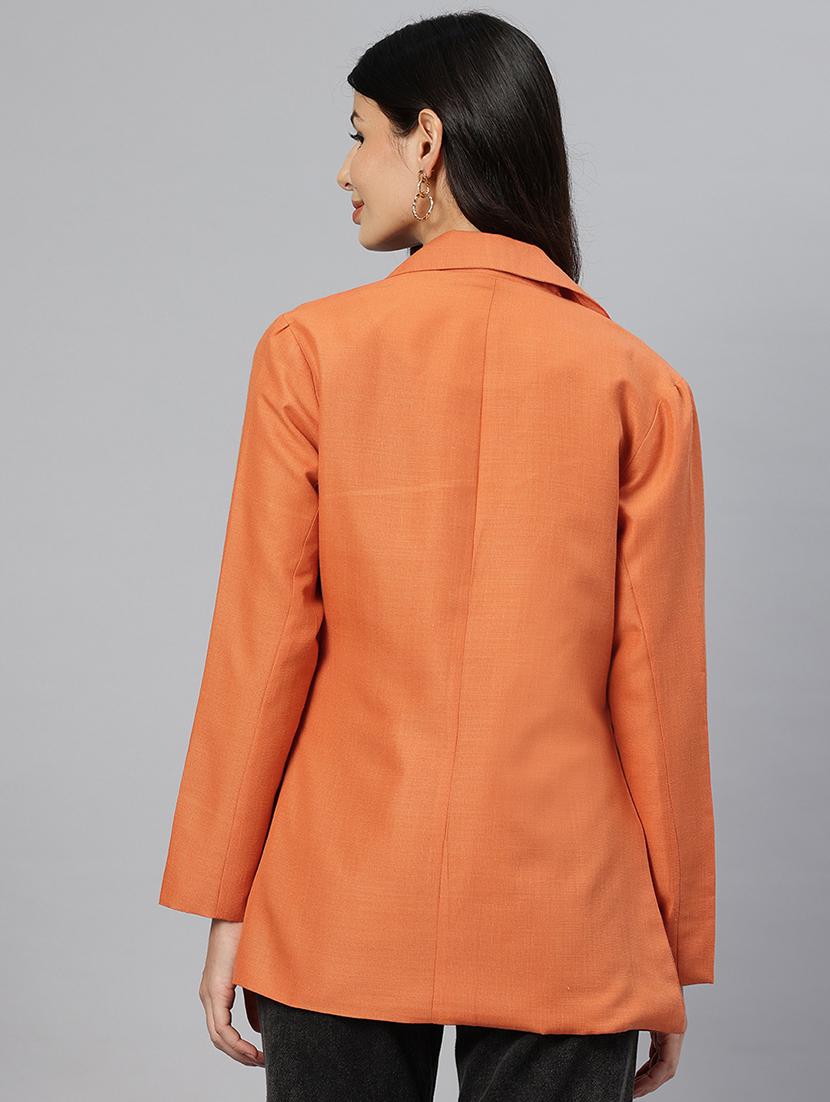 women solid long sleeve single breasted blazer - 21529712 - Standard Image - 2