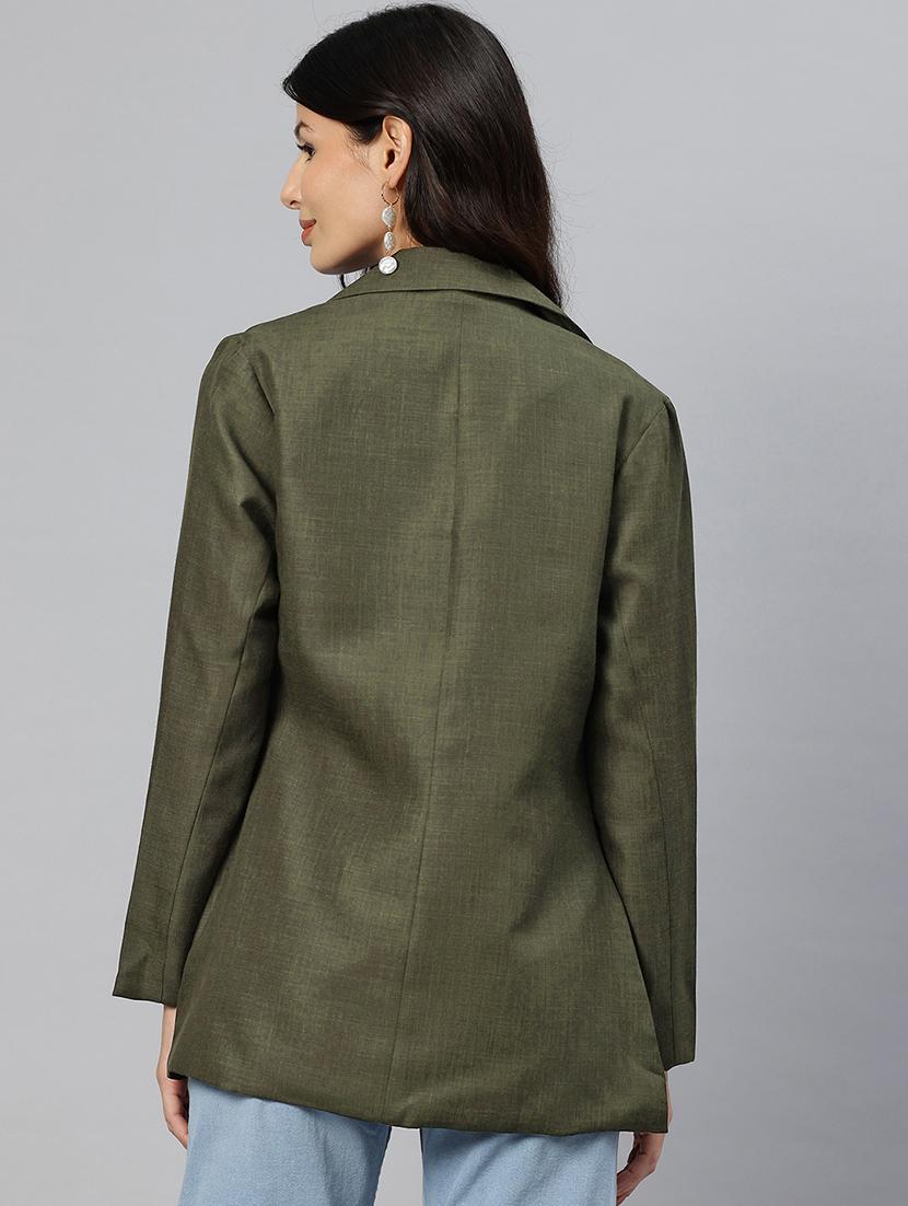 women solid long sleeve single breasted blazer - 21529713 - Standard Image - 2