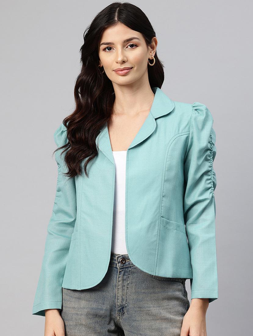 women solid long sleeve lapel collar formal blazer - 21529726 - Zoom Image - 0