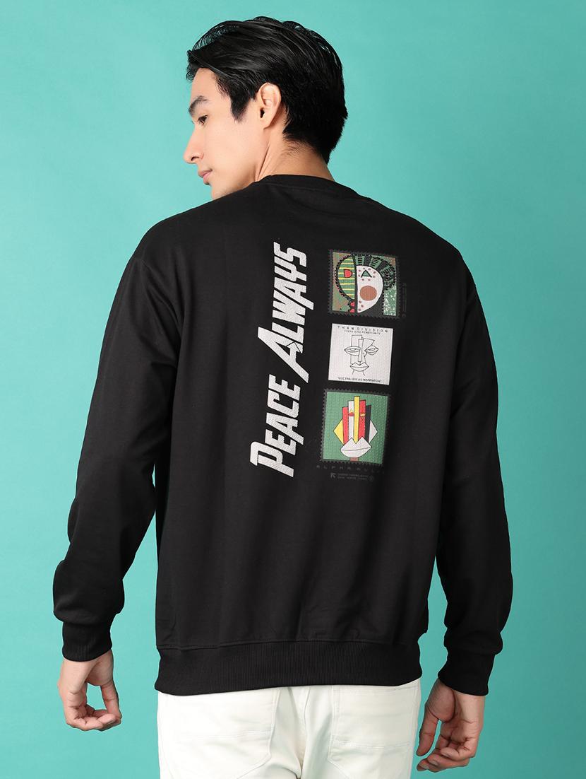men long sleeves front & back print t-shirt - 21529808 - Standard Image - 2