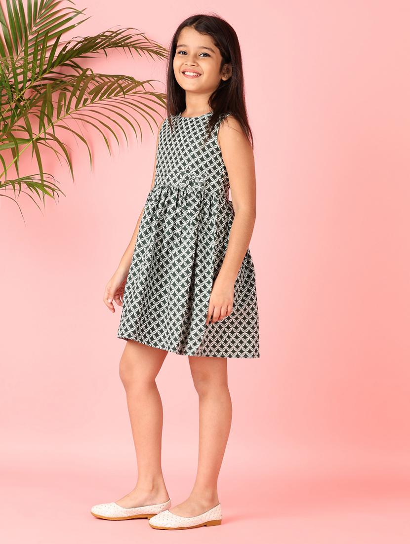 girls printed sleeveless cotton frock - 21529813 - Standard Image - 2