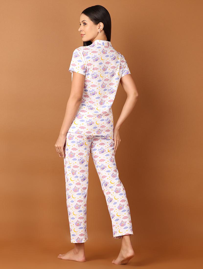 women printed nightwear pyjama set - 21529835 - Standard Image - 2