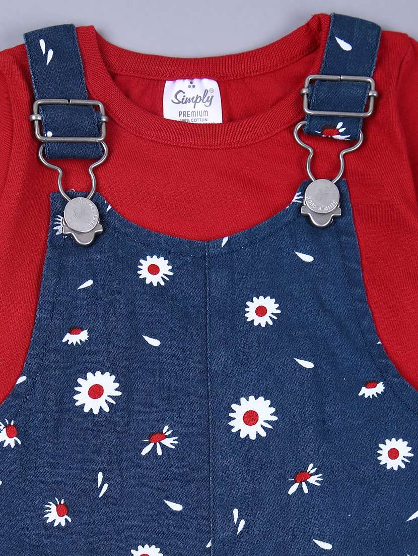 girls floral casual wear dungaree set - 21529854 -  Standard Image - 2