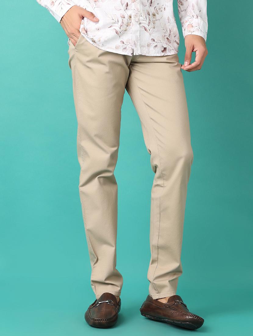 men solid slim fit chinos casual trouser - 21529864 - Standard Image - 2