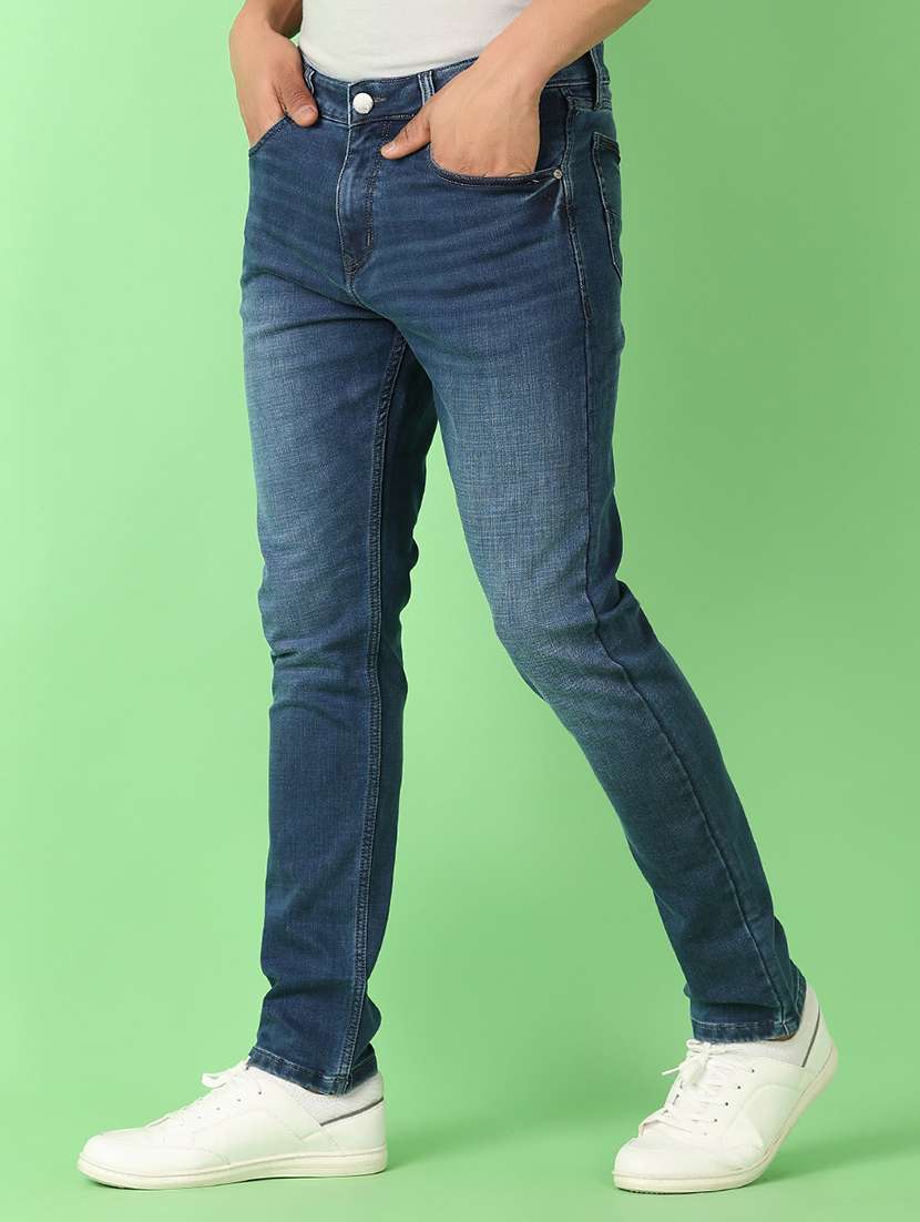 men plain mid rise denim jean - 21529880 -  Standard Image - 2