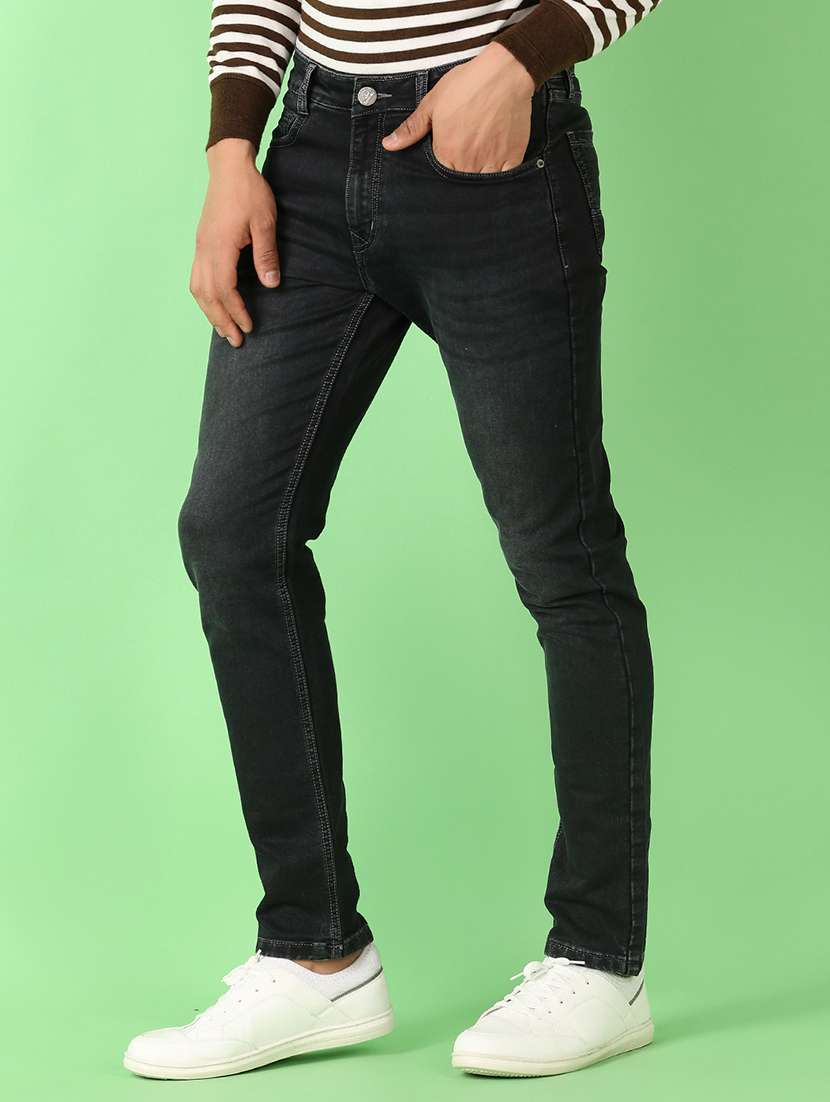 men plain mid rise denim jean - 21529913 - Standard Image - 2