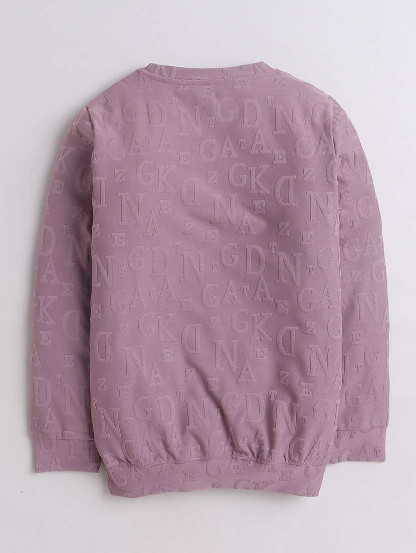 boys mauve typographic crew neck sweatshirt - 21529975 -  Standard Image - 2
