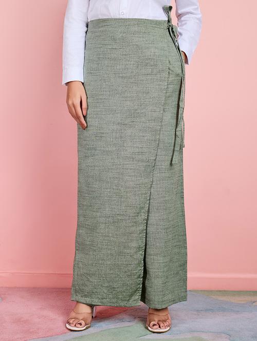 women solid high rise layered wide leg trouser - 21530105 - Standard Image - 0