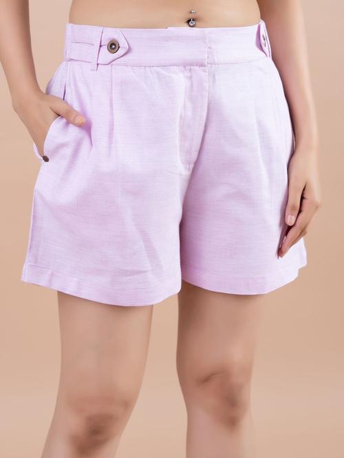 women solid mid rise short - 21530118 - Standard Image - 0