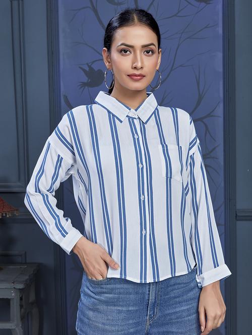 women white viscose regular shirt - 21530125 -  Standard Image - 0