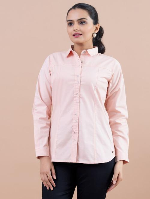 women rosewater cotton blend regular shirt  - 21530128 -  Standard Image - 0
