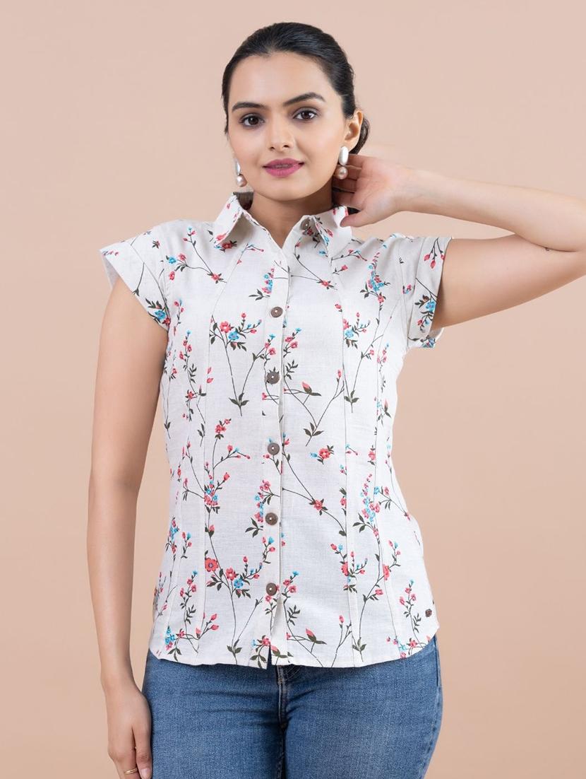women white cotton regular shirt - 21530133 - Zoom Image - 0