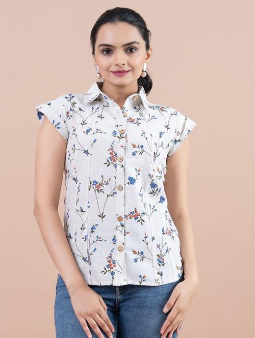 women white cotton regular shirt - 21530134 -  Standard Image - 0