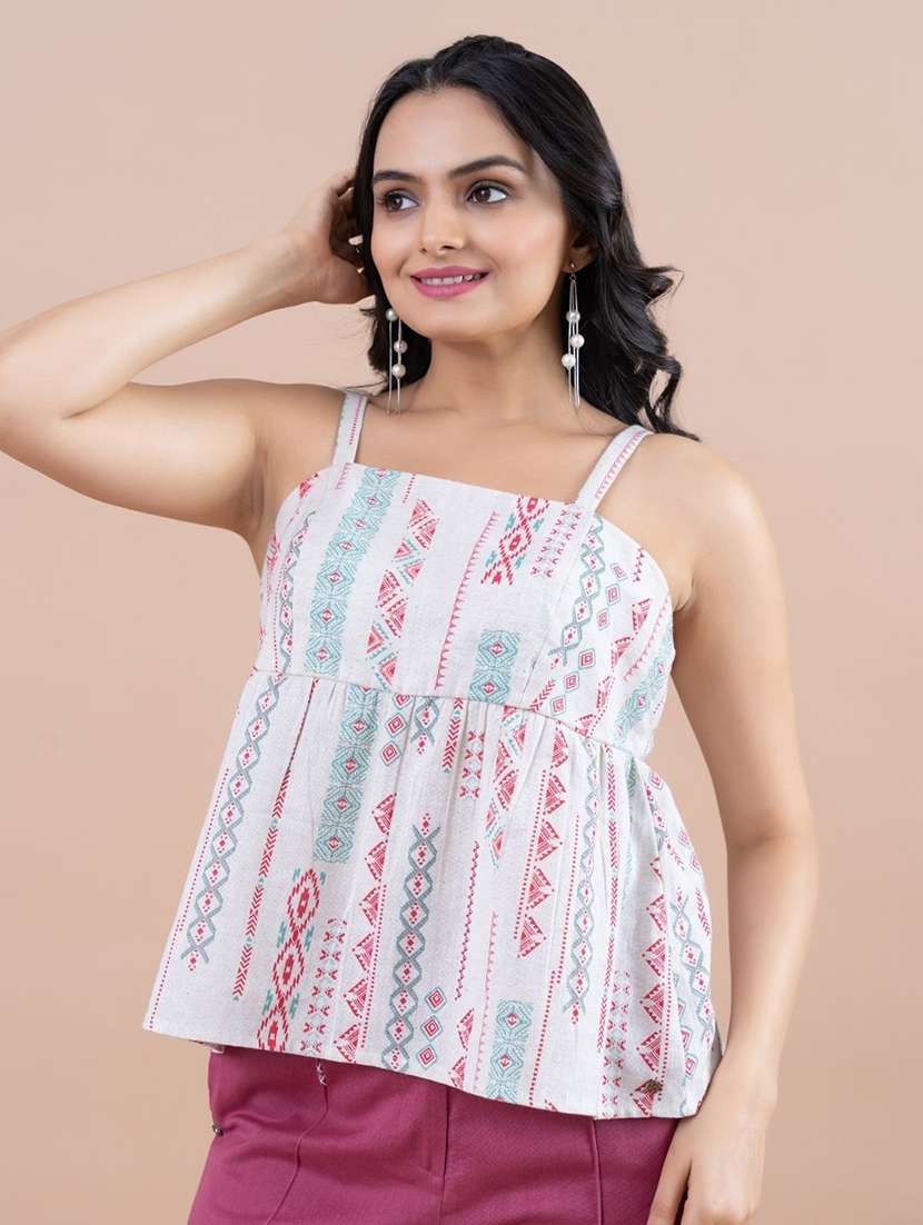 women white cotton peplum top