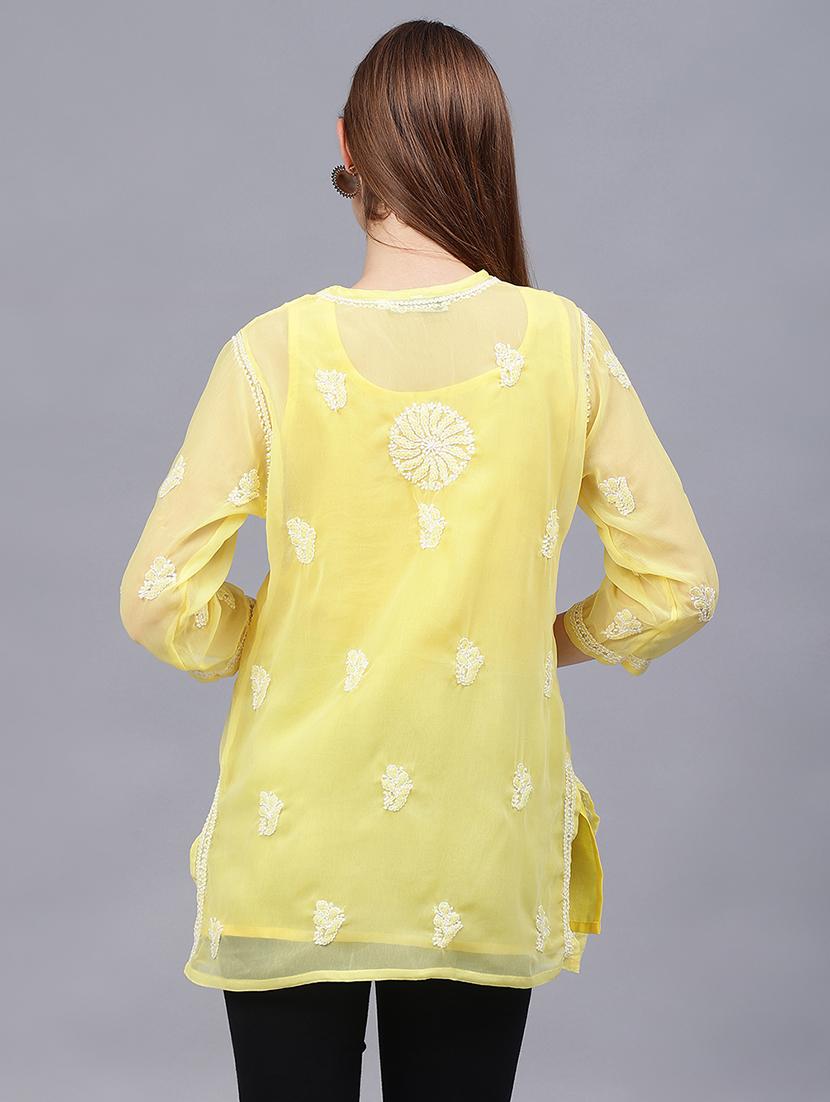women chikankari straight kurti - 21530187 - Standard Image - 2