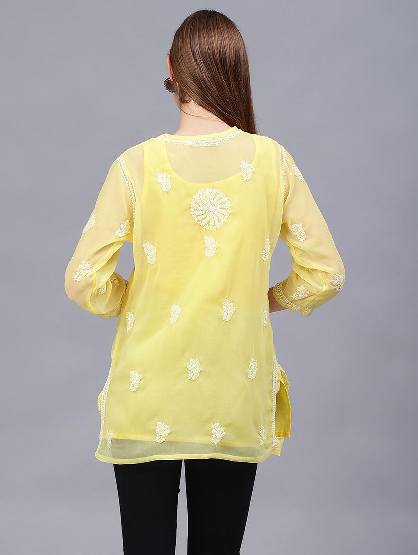 women chikankari straight kurti - 21530193 - Standard Image - 2