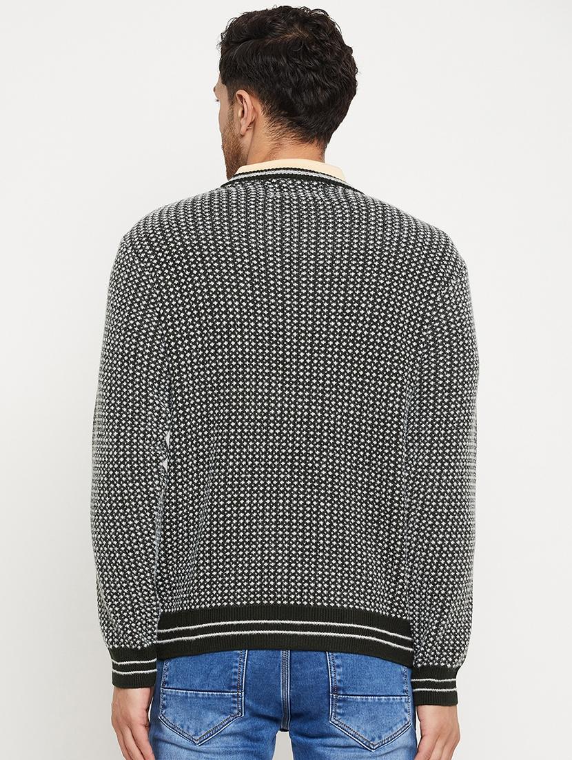 men long sleeves self design pullover - 21530288 - Standard Image - 2