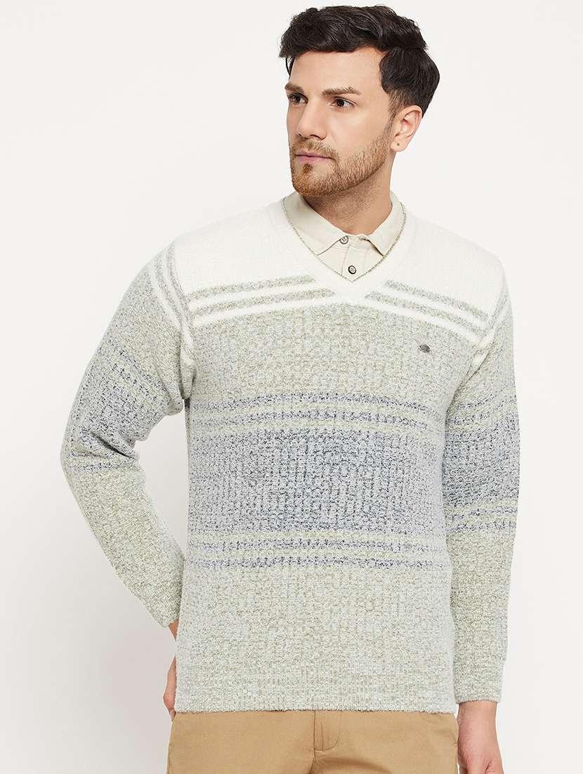 men long sleeves self design pullover