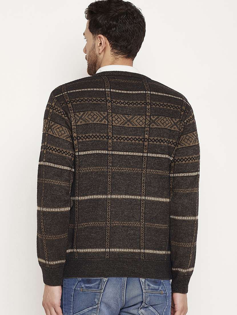 men self design long sleeve pullover sweater - 21530294 -  Standard Image - 2