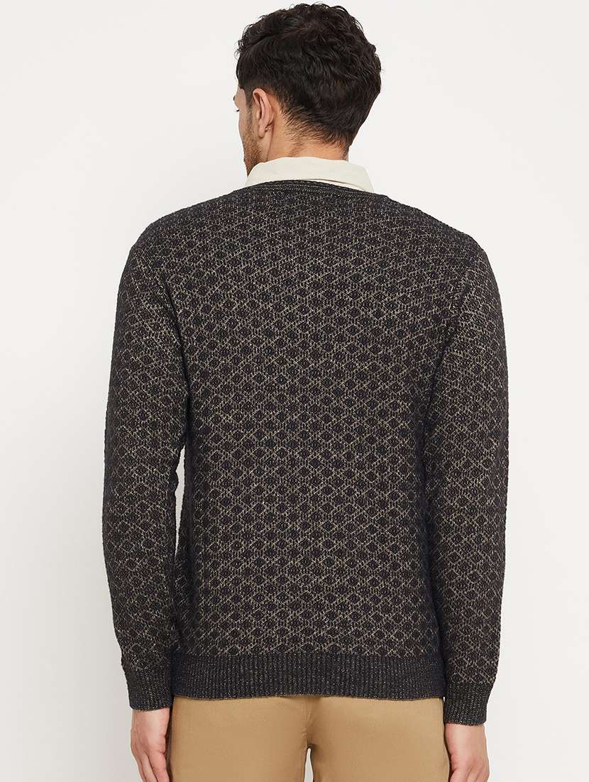 men self design long sleeve pullover sweater - 21530302 -  Standard Image - 2
