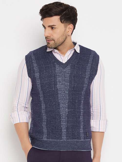 men self design sleeveless pullover - 21530329 -  Standard Image - 0