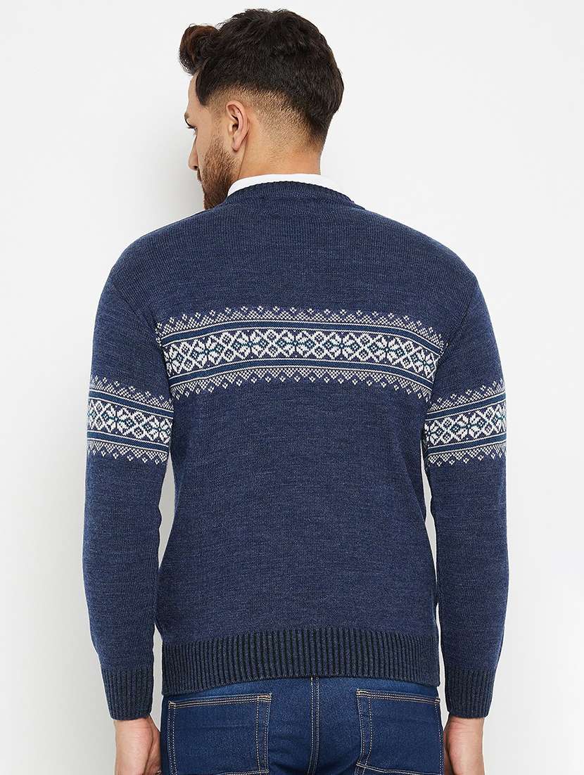 men self design long sleeve pullover sweater - 21530367 -  Standard Image - 2