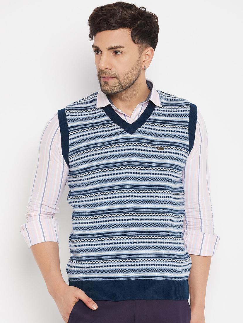 men self design sleeveless pullover sweater - 21530442 - Zoom Image - 0
