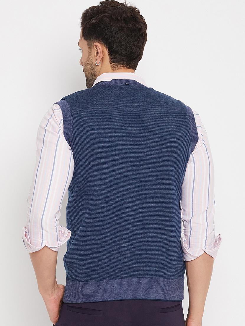 men self design sleeveless pullover sweater - 21530442 - Standard Image - 2