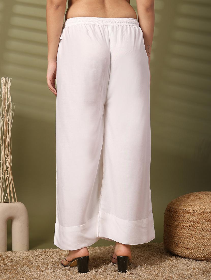 women solid straight palazzo - 21531148 - Standard Image - 2