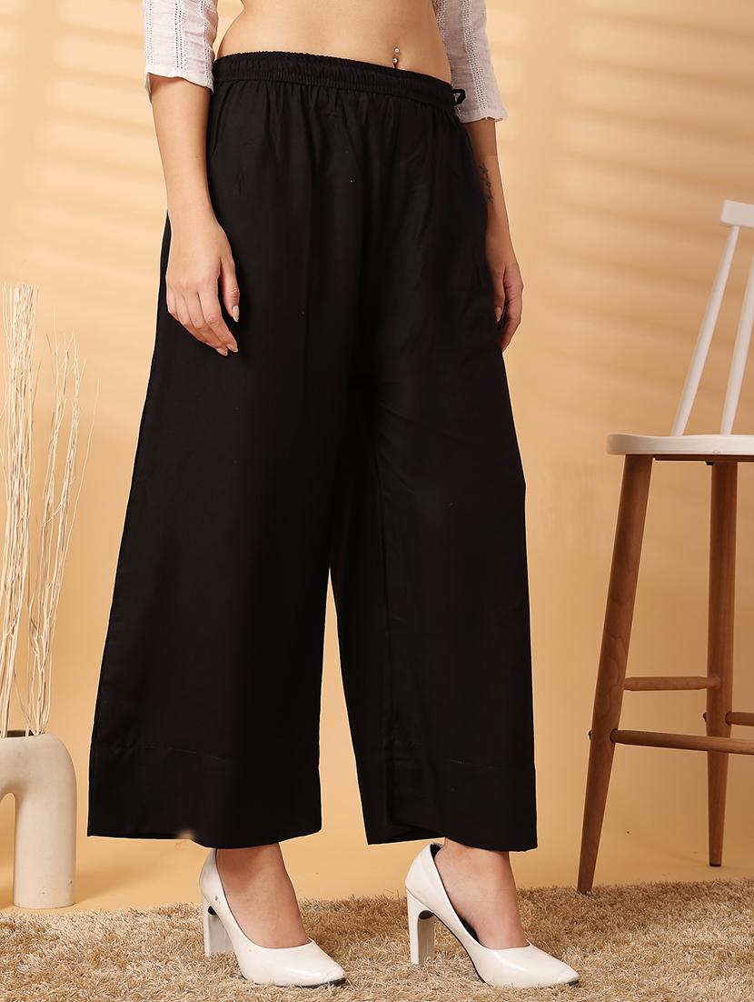 women solid straight palazzo - 21531149 - Standard Image - 2