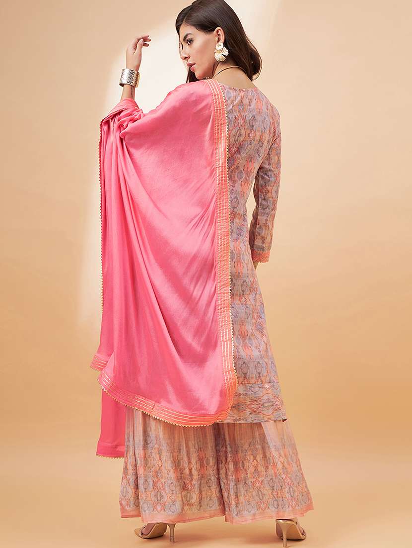 women kurta palazzo set with dupatta - 21531255 - Standard Image - 2